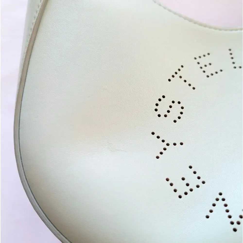 Stella McCartney Mint Green Small Perforate Vegan Leather Hobo Bag Logo Shoulder